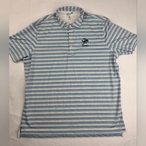 Johnnie-O Performance Men’s The Rodeo Blue Striped Polo Shirt Size XL K-2388
